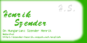 henrik szender business card